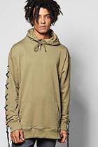 Boohoo Oversized Lace Up Hoodie