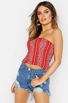 Boohoo Floral Woven Shirred Bandeau