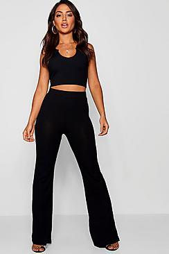 Boohoo Rib Flare Trouser