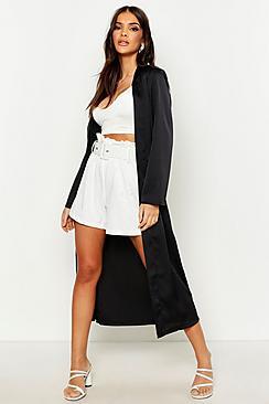 Boohoo Satin Tie Kimono