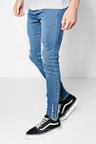 Boohoo Spray On Skinny Jeans With Raw Hem