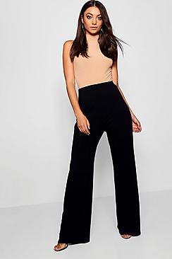 Boohoo Tall Rib Knit Wide Leg Pants