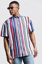 Boohoo Vertical Stripe Oversized Short Sleeve Shirt