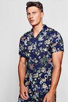 Boohoo Floral Print Short Sleeve Revere Shirt Co-ord