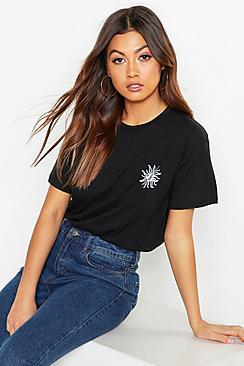 Boohoo Pocket Sunshine Slogan T-shirt
