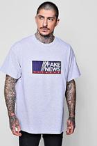 Boohoo Oversized T-shirt With Fake News Print