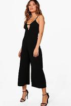 Boohoo Gail Caged Front Culotte Jumpsuit