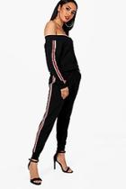 Boohoo Petite Sofia Rib Trip Co-ord Set Jogger