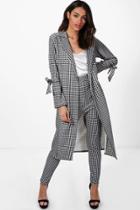 Boohoo Eva Gingham Tie Cuff Duster Multi