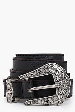 Boohoo Sarah Western Buckle Boyfriend Belt