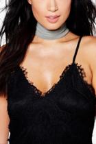 Boohoo Layla Slinky Extra Wide Choker Khaki