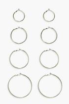 Boohoo Sophia Mixed Size Simple Hoop Earring Set