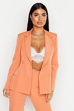 Boohoo Petite Self Fabric Button Blazer
