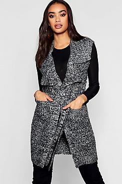 Boohoo Sleeveless Knitted Wrap Cardigan