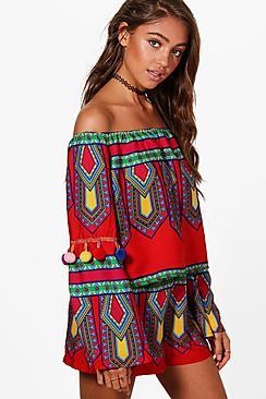 Boohoo Zena Pom Pom Crop & Short Co-ord