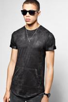 Boohoo Short Sleeve Faux Suede T-shirt With Pocket Black