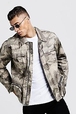 Boohoo Blurred Camo Utility Field Jacket