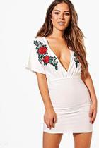 Boohoo Petite Lydia Trim Detail Batwing Shift Dress