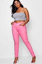 Boohoo Plus Abbie Pink Skinny Jean