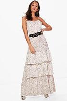 Boohoo Boutique Paula Ditsy Drop Hem Maxi Dress