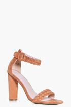 Boohoo Georgia Plaited Strap 2 Part Heels Peach
