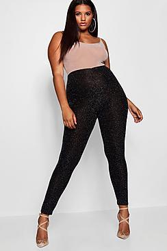 Boohoo Plus Metallic Glitter Contrast Jumpsuit