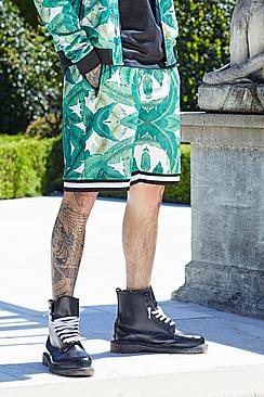 Boohoo French Montana Leaf Print Basketball Short Co-ord