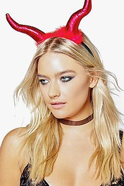 Boohoo Isla Halloween Fluffy Devil Horn Headband