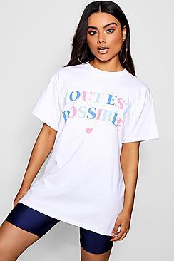 Boohoo Slogan Rainbow T-shirt