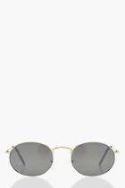 Boohoo Gold Frame Oval Fashion Glasses