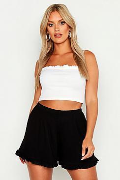 Boohoo Plus Frill Hem Flippy Shorts