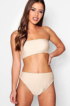 Boohoo Petite Lydia Strapless High Waisted Bandeau Bikini