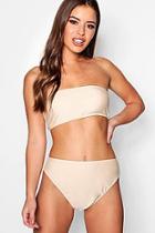 Boohoo Petite Lydia Strapless High Waisted Bandeau Bikini