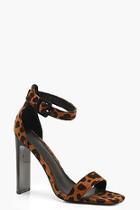 Boohoo Leopard 2 Part Flat Heels