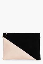 Boohoo Lyla Colour Block Suedette Panel Clutch Bag