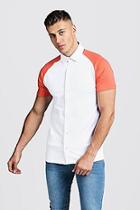 Boohoo Short Sleeve Jersey Shirt With Contrast Raglan