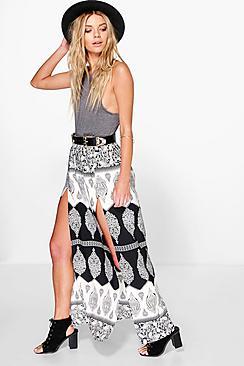 Boohoo Omia Thigh Split Maxi Skirt