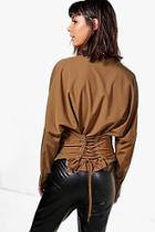 Boohoo Violet Multiway Corset Batwing Shirt