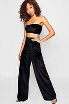 Boohoo Bandeau + High Waist Trouser Co-ord