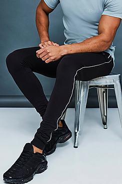 Boohoo Super Skinny Jogger With Reflective Piping