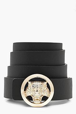 Boohoo Holly Lion Head Boyfriend Belt