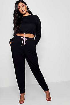 Boohoo Plus Sophia Neon Toggle Sweat Jogger