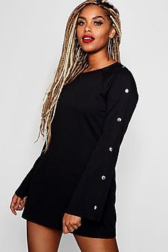 Boohoo Lolita Popper Sleeve Sweat Dress