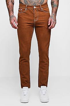Boohoo Skinny Fit Rigid Jeans With Contrast Stitch