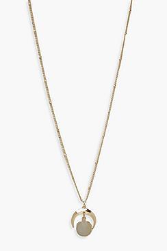 Boohoo Horn & Stone Simple Necklace