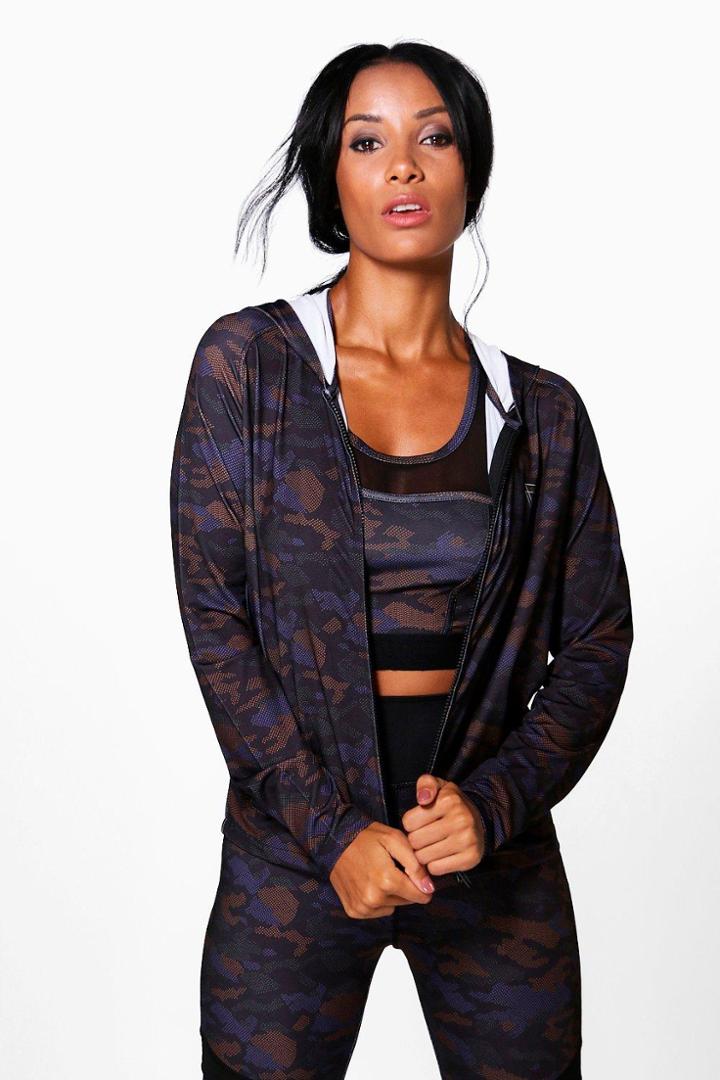 Boohoo Phoebe Fit Camo Sports Jacket Green