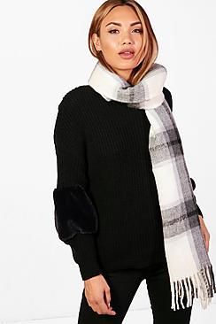 Boohoo Kerry Brushed Tartan Check Scarf