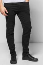 Boohoo Skinny Fit Biker Panelled Jeans Black