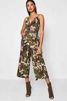 Boohoo Emilie Camo And Floral Jumpsuit