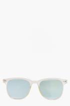 Boohoo Lottie Wayfarer Contrast Lense Sunglasses Nude